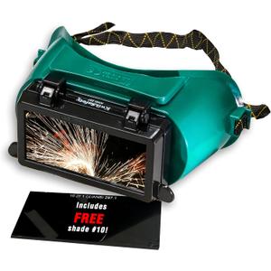 KwikSafety - Charlotte, NC - EAGLE EYES, HAMMERHEAD, OWL Welding Goggles [ANTI-FOGGING ANTI-SCRATCH] ANSI Tested OSHA (Eagle Eyes | Green | Shade #5 + Free Shade #10)