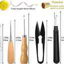 BAGERLA Upholstery Repair Sewing Kit Heavy Duty Sewing Kit with Awl Tools, Seam Ripper, Hand Stitching Needles, Upholstery Thread, Leather Craft Tool for Shoes Sofa Tent Carpet Craft DIY (8 colors)