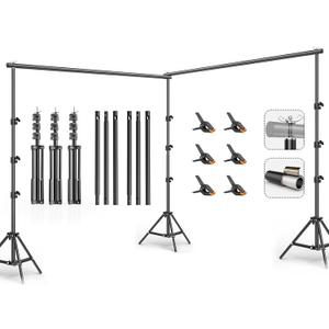 10x20FT Backdrop Support Stand for PhotographyAdjustable Width & Length Backdrop Stand Background Support System Kit for Photo Video Studio Shooting, Party, Outdoor, Wedding