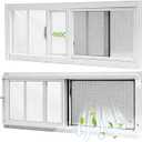 Yuzzy Shed Windows 2 Pack, 10"x29" Sliding Windows Transom Window with Tempered Glass and Removable Fiberglass Screen for Shed, Chicken Coop, Playhouse, Household, Garage, Barns (White)