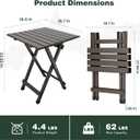 SUNNYFEEL Folding Camping Table - Lightweight Aluminum Portable Picnic Table, 18.5x18.5x24.5 Inch for Cooking, Beach, Hiking, Travel, Fishing, BBQ, Indoor Outdoor Small Foldable Camp Tables