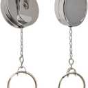 Badge Reels Retractable 2Pack Heavy Duty Badge Reel with Metal Chain, WENSUNNIE Metal ID Nurse Badge Reel Retractable Card Holder Keychain with Clip for Nurse Accessories for Work