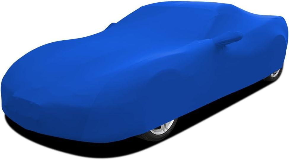WinPower Indoor Sports Car Cover 177-189 Inch Stretch Dustproof Protection Full Car Cover for Underground Garage Car Show, Blue