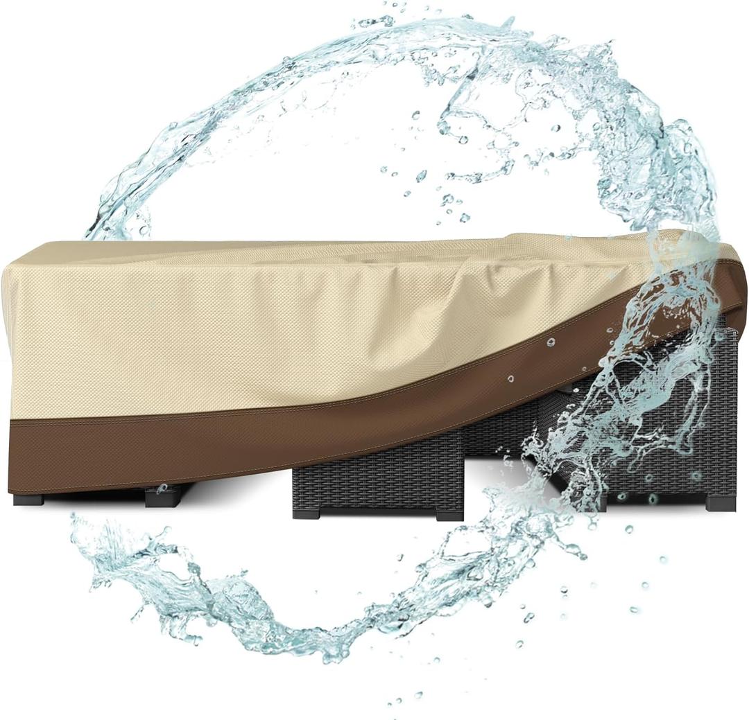 Patio Furniture Covers Waterproof for Table and Chairs, Rectangular Outdoor Furniture Set Cover, Anti-Fade, Tear/Water Resistant Patio Furniture Set Covers, 110"L x 84"W x 28"H
