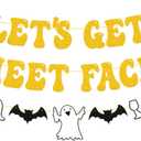 Lets Get Sheet - Faced Banner Halloween Party Decorations Halloween Ghost Bats Witches Theme Garland Decoration Haunted House Decor Bachelorette Girls Night Party Supplies