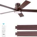 TCL 52" Bronze Flush Mount Ceiling Fan with Light & Remote