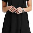 Women Casual T Shirt Dresses A Line Swing Simple Solid Color Mini Dress, Size: XXL