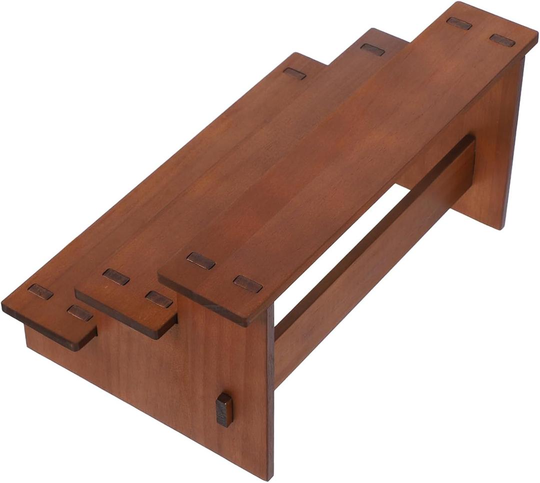 Retro Tiered Display Stand for Jewelry and Figurines Sturdy Retail Display Shelf Vintage Design for Household Use