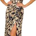 Adrianna Papell Women's Foil Asymmetric Gown (Gold), 12