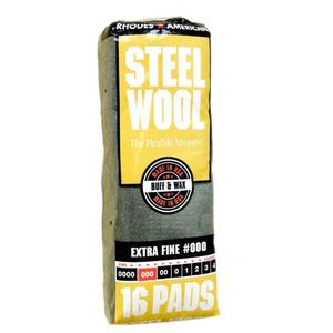 Homax - 33873161011 Steel Wool, Extra Fine Grade #000, 16 Pads