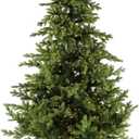 Fraser Hill Farm Woodside Pine Christmas Tree, 7.5 Feet Tall, Artificial Tree with Metal Base Includes White Incandescent Smart Lights, Artificial Holiday Tree Easy to Set Up and Easy to Connect (Clear Smart String Lighting)