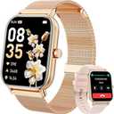 Smart Watch for Women Men, Fitness Tracker Watch for Android Phones iPhone Compatible, 1.85" Smart Watches for Women Men with Blood Oxygen, Heart Rate Monitor, 110+ Sport Modes Smartwatch (2 Strap)