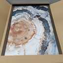 Abstract Nature Framed Wall Art, Modern Boho Tree Ring Canvas Prints for Living Room Decor, Rustic Wood Slice Painting in Wood Frame, Colorful Agate Picture for Bedroom Office 16x24 inch