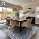 RUGSURE Washable Area Rug - 1/6 Thick - Stain & Water Resistant Non-Slip - Resistant Rug for Living Room, Bedroom, Nursery, Pet & Child Friendly, Vintage Charm Area Rugs (Grey+LightTeal, 3' x 5 ')