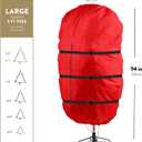 ZOBER Upright Christmas Tree Storage Bag With Drawstring Hem - Oxford Waterproof Fabric Christmas Tree Bag For Storage Box For Xmas - Strong, Durable Straps & Handles (Red W/Straps, 9 Feet)