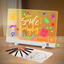 16-Inch Rechargeable LED Drawing Board for Kids with 9 Light Effects & 4 Modes, Includes Adapter, 7 Markers, Tracing Sheets, Gift for Kids/Girls/Teens (White)