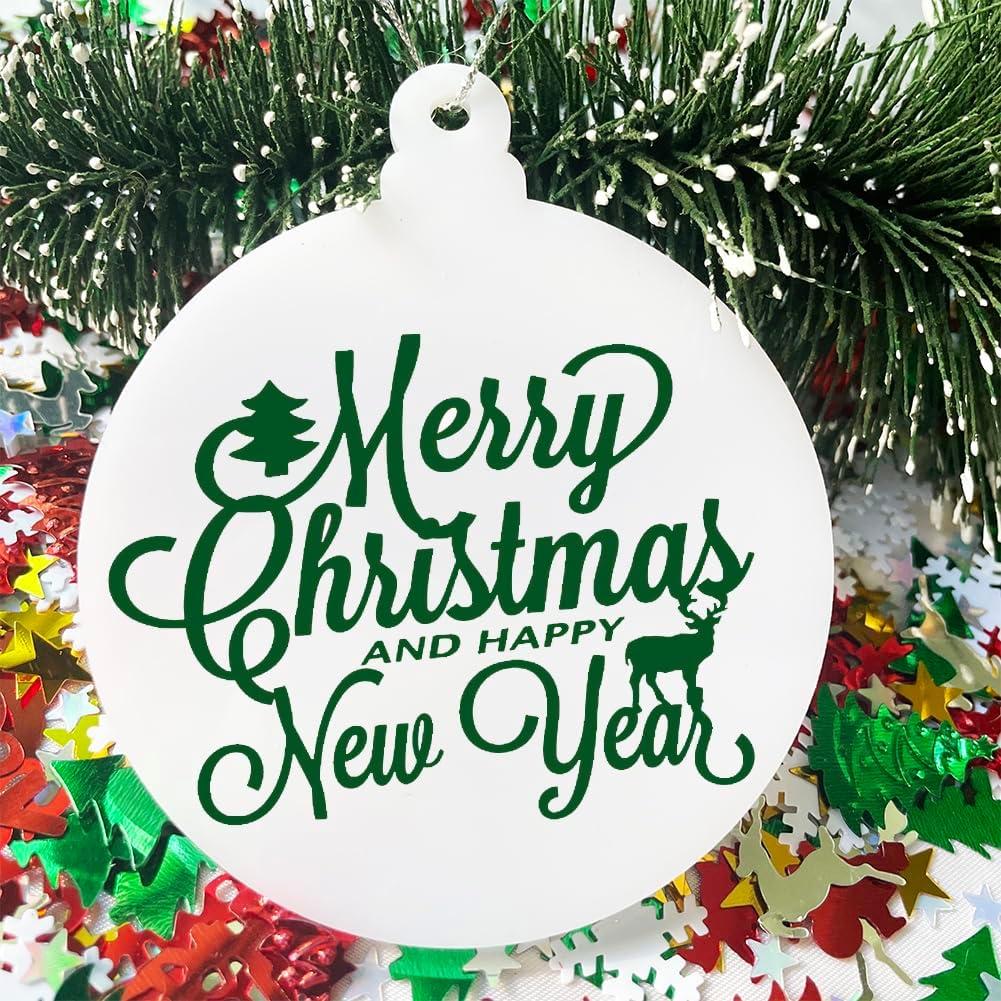 20Pcs 3 Inch Blank Acrylic Christmas Ornaments 2025 White Unfinished Round Acrylic Christmas Ornaments for DIY Craft Hanging Ornaments for Christmas Tree Decoration Xmas Party Decorations