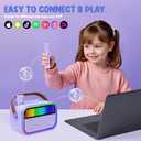 VERKB Karaoke Machine for Kids, Kids Toys for 3-12 Years Old Girls Birthday Presents, Portable Bluetooth Karaoke Speaker with 2 Microphones, Girls Gifts for Kid Party Christmas Birthday(Purple)