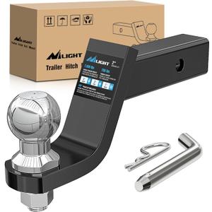 Nilight Trailer Hitch Ball Mount with 2-Inch Ball & 5/8" Hitch Pin Clip Fits 2-in Receiver 7500 lbs 4" Drop