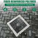 12x12 inch Manhole Cover and Frame,Overall Size 16x16,Clear Opening Size 9.5x9.5,Embedded Fiberglass Polymer Sewer Cover with Handles,Reinforced Steel Non-Slip Recessed Septic Tank Covers