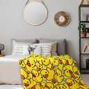 SmoothNovelty Cute Rubber Duck Throw Blanket Cartoon Ducky Gift Decorative Soft Fleece Ducky All Season Blankets Cozy Flannel Carpet for Bed Chair Car Sofa Couch Bedroom(Yellow,50" X 60")