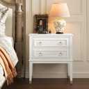 Huuger 27.6 Inch Tall Nightstand with Charging Station, USB-C Port, 2 Drawers Bedside Table, Larger Night Stand with 11.4 Inch Raised Legs, Painted Side Table End Table, for Bedroom, White, 23.6" x 15.8" x 27.6"