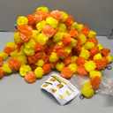 Krati Exports 10 PC - 5 feet Marigold Garland |Indian/American Wedding Party Mantle Decoration, Faux Garlands Wedding Garland, Diwali Decoration, Spring Bush Floral! (Yellow & Dark Orange)