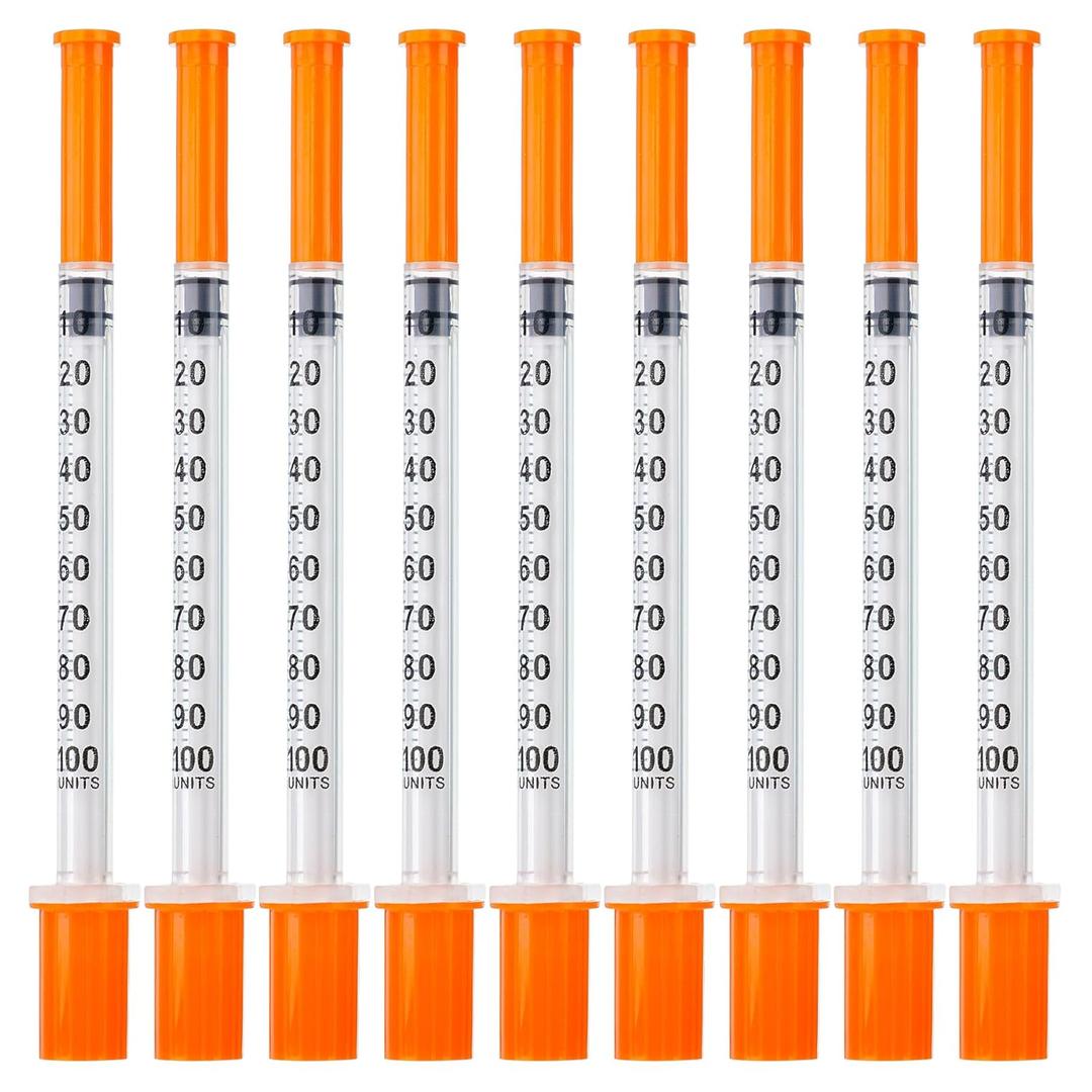 U-100 1ml Syringes 1cc 31G 5/16 Inch 8mm - Disposable Individually Sealed, Box of 100