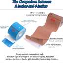 Kinesiology Tape Extra Wide 2 inch 4 inch x 16.4 feet Roll Waterproof Latex Free Athletic for Pain Relief, Muscle Support, Recovery
