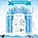 Tudomro 3 Pcs Snow Winter Castle Party Door Banner Snowflake Banner with LED Lights Winter Ice Snow Door Backdrop for Bedroom Front Porch Entryway Snowflake Birthday Party Supplies, Length 196.85 Inches