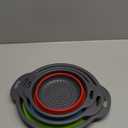 Collapsible Colander 3-Pack Set Space-Saving Foldable Kitchen Strainer with Non-Slip Base Durable Thickened PP+TPE Collapsible Strainers for Pasta, Vegetables, Fruits (Gray-Blue-Red-Green)