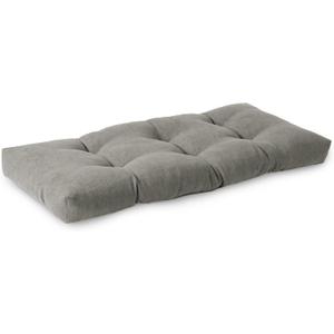 ELFJOY Tufted Bench Cushion Thicken Patio Furniture Cushions Classic Solid Color Porch Swing Cushion Soft Bench Pillow with Non Slip Backing (34x16x3.5 inch Grey)