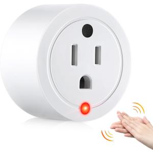 Saillong Clapping Light Control Switch, Compact Design, 220V Mini Wireless Wall Outlet, Clap On Clap Off Lights Controllers, Clapping Light Control for Bedroom, 10A/1200W(White,1 Pcs)