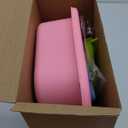 Play Sink with Running Water, 4-in-1 Kids Kitchen Sink Toys with Electric Faucet, Water Table Floating Pool Toy w/Fishing Game, Duck Slide, Pretend Play Dishwasher Set for Toddler Boys Girls (Pink) (Red)