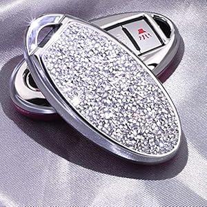 Royalfox(TM) 3 4 5 6 Buttons 3D Bling Soft TPU keyless Entry Remote Smart Key Fob case Cover for Infiniti Nissan Murano Pathfinder Titan Maxima Lannia Qashqai Sunny (Silver)