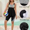 Arolina Plus Size Swimsuit for Women Two Piece Modest Tankini Full Coverage Tummy Control Bathing Suits with Shorts (XL)