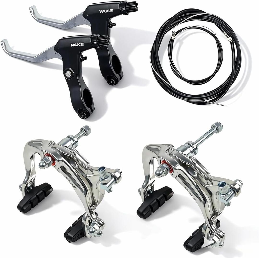 CYSKY Bike Brakes Set, Front and Rear C-Type Brakes Calipers, Include Inner and Outer Cables and Bike Brake Levers Kit for MTB Road Bicycle