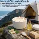 Citronella Candles Outdoor for Patio, 22oz Large 4-Wick Natural Soy Wax Candle, 100-Hour Long Lasting Citronella Oil Candle in Decorative Ceramic Jar for Backyard, Garden, Deck, Summer Nights