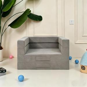 Fvkind 3-in-1 Foldable Toddler Floor Bed, Convertible Kids Couch, Ash
3-in-1 Convertible Design, Soft Washable Fabric Cover, Ideal for Sleepover & Travel, Fits Kids 3-10 Years
