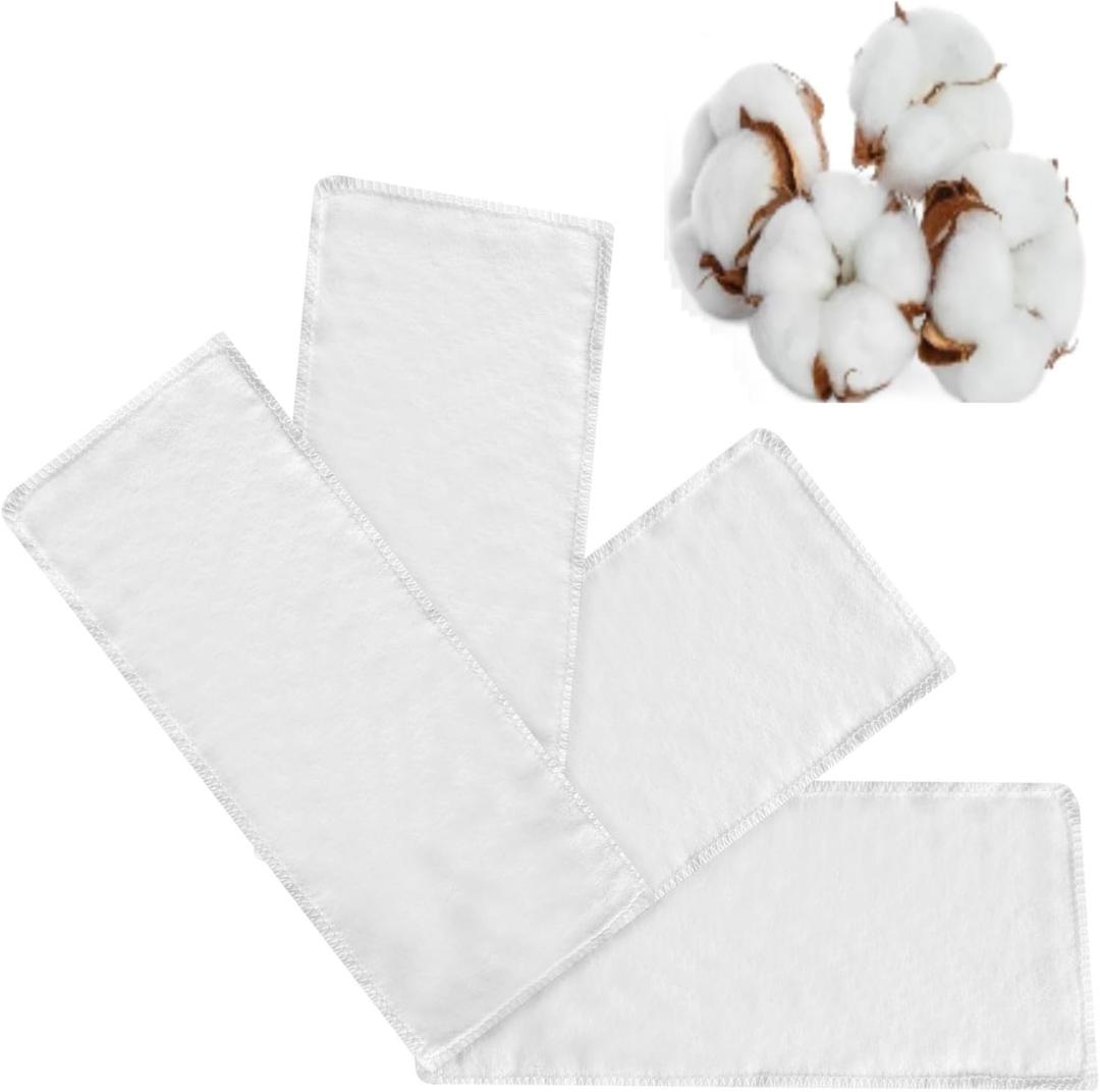 4 Small Pcs Organic Cotton Flannel for Castor Oil Pack Wrap. Castor Oil Packs Uesd for Neck, Knee, Elbow, Hands, Eyes, Arm, Belly Button & Thigh, Reusable & Washable Castor Oil Compress