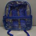 Keepcross Blue 12x6x12 Clear Backpack for Stadium Events,Mini Clear Stadium Bag for Sporting Events,Games,Festival,Concerts