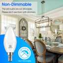 Energetic E12 LED Candelabra Light Bulbs 5.5W (60 Watt Equivalent), 4000K Cool White, 600LM Chandelier Light Bulbs, B11 Candle Bulbs for Ceiling Fan, CA 80 Recessed Can Light, Non-Dimmable, Pack of 6