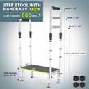 Step Stool with Handle for Elderly,1 Step Stool with 2 Handrails, Wide Platform and Anti-Slip Mats, Portable Stairs for Hot Tub/Camper/Mobile Home/Porch/SPA Pool/Pet Stairs