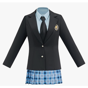 MelangCos Mia Cosplay Costume School Uniform Women's Blazer Shirt Pleated Skirt Halloween Princess Diaries Outfit Size XL