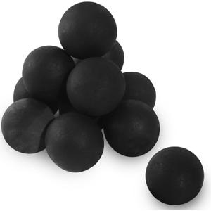 Ceramic Fire Balls for Gas Fire Pits, 4" Set of 12 Reusable Black Fireplace Balls for Indoor and Outdoor Fire Pits, Heaters, Traditional/Gas/Electric Fireplaces