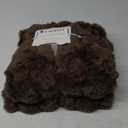 L'AGRATY Faux Rabbit Fur Blanket: 50" x 60" Luxury Soft Fluffy Thick Fur Throw Blanket for Couch Bed Sofa - Cozy Plush Bubble Blankets for Winter: Warm Flannel Fleece Decorative Blanket(Cocoa Brown)