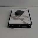 Anbte Folding Camping Table with Storage Net, 3 Adjustable Height Max 27.5" Aluminum Small Folding Table, Portable Table with Carry Handle, Lightweight, for Outdoor Indoor Travel Camping Picnic (White Marble Top)