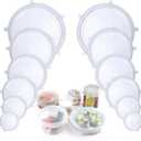 Adpartner Silicone Stretch Lids, 12 Pack of Reusable Silicone Lids for Food Storage BPA-free Silicone Covers for Bowls, 6 Different Sizes to Fit Most Food Containers, Microwave & Dishwasher Use Safe (All Transparent)