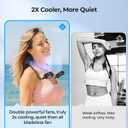 AMACOOL 2600mAh Portable Neck Fan, Wearable Hands-Free Battery Operated with Ultra Quite & Strong Wind, 360 Adjustable Personal Fan Gifts for Hot Flashes Cruise Travel Outdoor Sports 2026-Black
