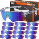 OXG 11 Pack Safety Glasses for Men Women, ANSI Z87.1 Safety Goggles Impact Resistant Protective Eyewear for Work, Outdoor (Green)